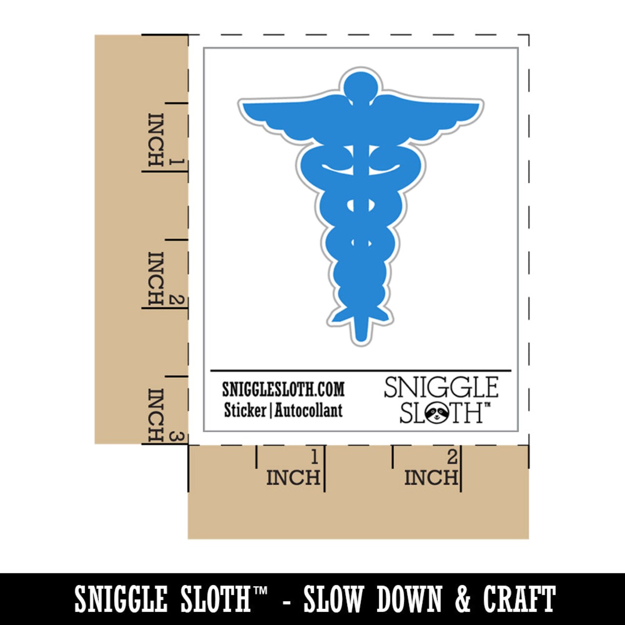 Staff of Hermes Silhouette Caduceus Medical Symbol Vinyl Phone Tablet Laptop Water Bottle Sticker Set - 5 Pack